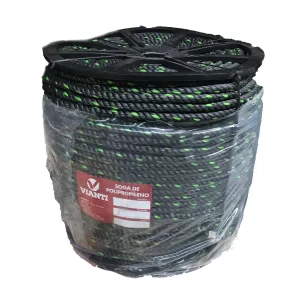 Carrete cable polipropileno 04mm 3/16" 15kg aproximadamente gris/verde Vianti