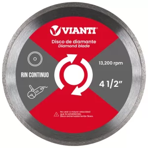 Disco diamante 4-1/2" x 7/8" rin continuo Vianti
