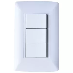 Placa 3 ventanas con 3 apagadores sencillos