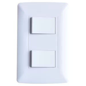 Placa 2 ventanas con apagador sencillo y apagador escalera