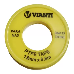 Cinta de teflon 1/2" x 06mts para gas Vianti