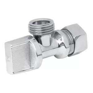 Valvula control angular laton 1/4" vuelta barril con contra
